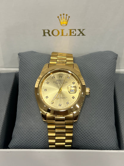 RLX Oyster Perpetual Gold Dial Gold Chain