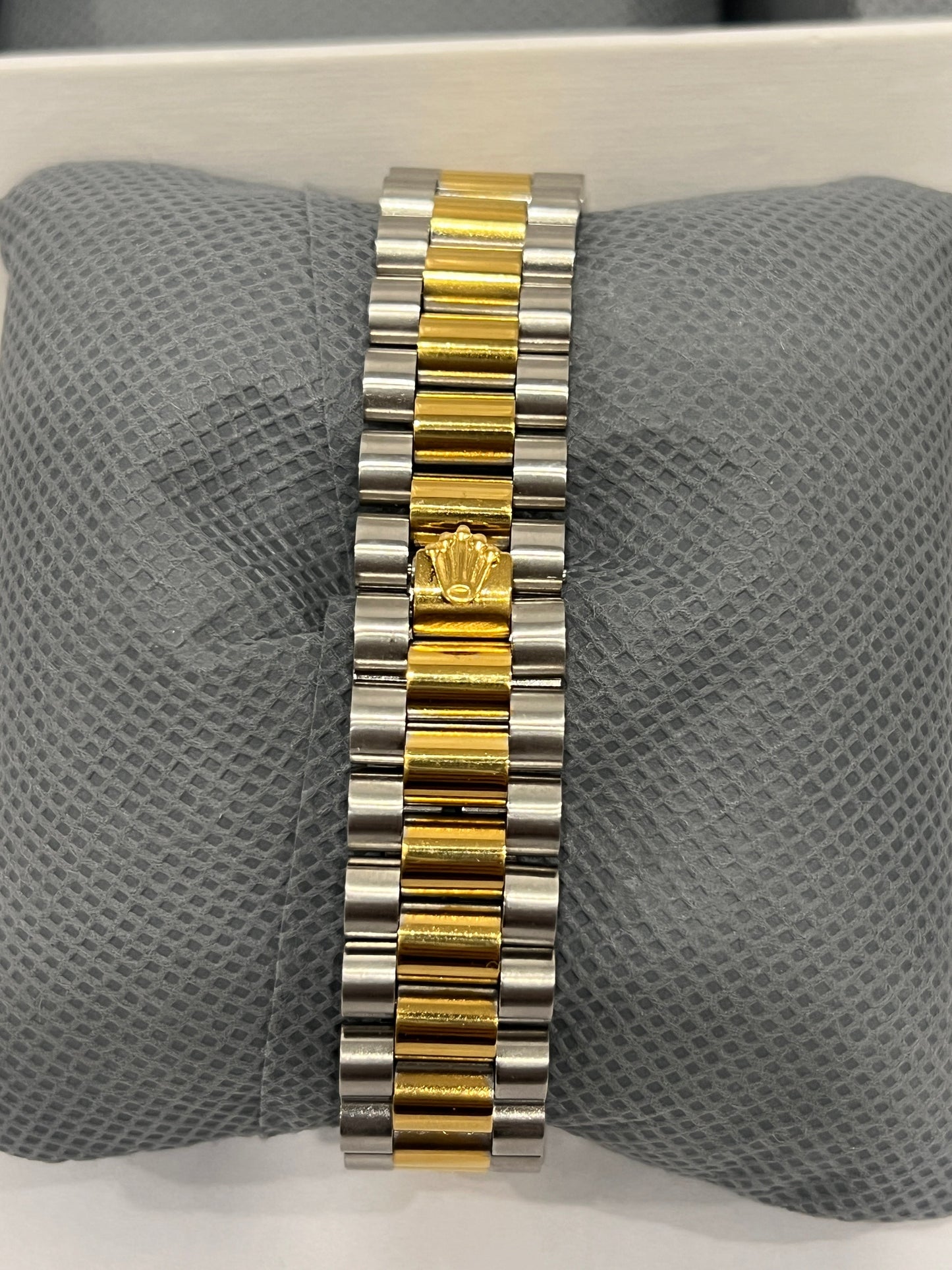 RLX Oyster Perpetual Black Dial Silver & Gold Chain