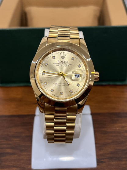 RLX Oyster Perpetual Gold Dial Gold Chain