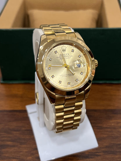 RLX Oyster Perpetual Gold Dial Gold Chain