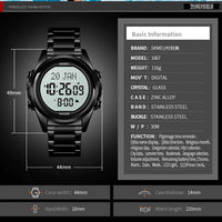 SKEMI-1667 MUSLIM AZAN CLOCK WATCH FOR PRAYER WITH QIBLA COMPASS, AZAN ALARM, HIJRI CALENDAR, ISLAMIC AL HARAMEEN FAJR TIME WRISTWATCH