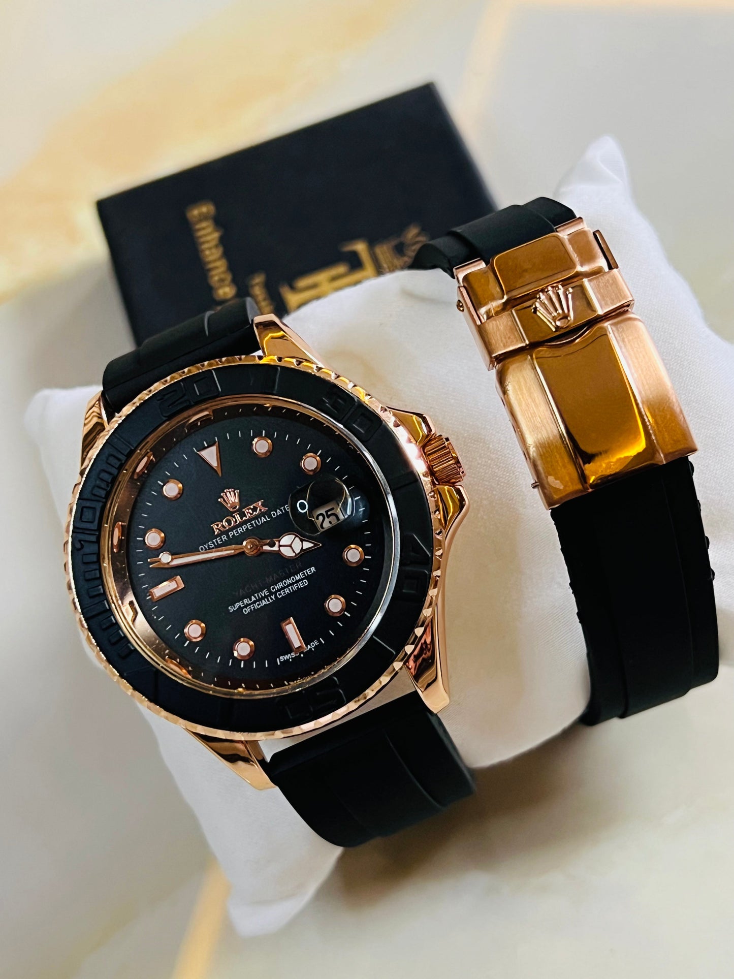 Gold Black GMT Watch