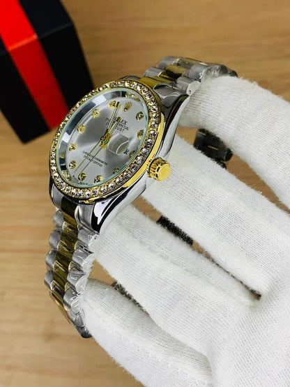 Diamond studded Date Watch | Two Tone